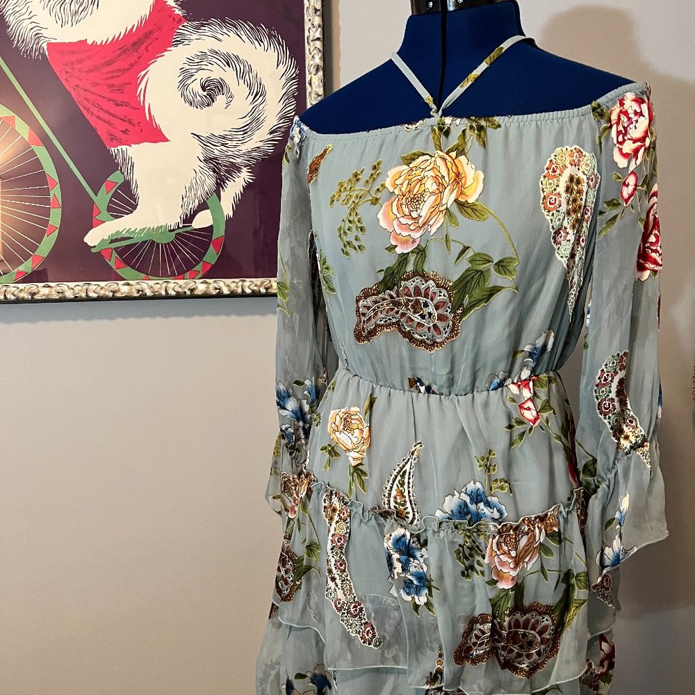 Alice + Olivia Waylon Off-the-Shoulder Blouson Dress Size 4